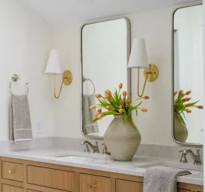 Bathroom vanity with double sinks