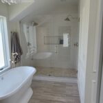 soaking tub & tile shower